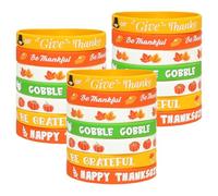 M1NTP1US + 49PCS Thanksgiving Day Bracelets Party Favors - Fall Give Thanks Dinner Wristbands Supplies Decorations