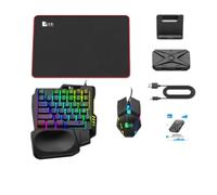M1Pro+ Mobile Gaming Keyboard and Mouse Adapter with 5.3mm Wireless Bluetooth Connection, Compatible with Android and iOS Systems, Physical Macro Programming, Plug-and-Play