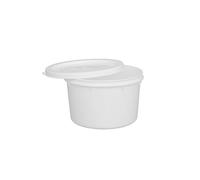 M1SS 1 Litre Plastic Food Storage Tub with Lid - Pack of 10 - BPA-Free, Microwave & Freezer Safe - Durable White Container for Rice, Curries, Meal Prep, Takeaways & Catering Use