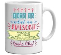 M1SS 1 X Gym Instructor Ceramic Mug - This is What an Awesome Gym Instructor Looks Like Colourful Printed on Both Sides Tea/Coffee Mug/Cup for Birthday Christmas