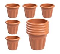M1SS 10 x 25cm Terracotta Style Plastic Plant Pots with Drainage Hole - 4.5L Round Garden Planter for Indoor & Outdoor Plants, Lightweight Flowerpots for Home, Kitchen & Patio - Made in UK