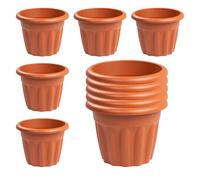 M1SS 10 X 33cm Terracotta Round Plastic Plant Pot Nursery Planter Decorative Garden Flower Pot Container for Indoor Outdoor Use and More Plants/Flowers - Made In UK