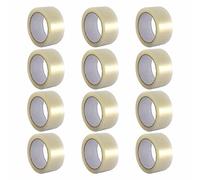 M1SS 12 Rolls 2" Clear Packaging Tape Strong Heavy Duty Roll Pack Secure Sticky Sealing for Parcel Boxes, Moving Boxes, Large Postal Bags for Long Term Storage (48MM x 66M)