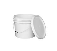M1SS 16L White Plastic Bucket with Lid & Metal Handle - Heavy Duty Storage Pail for Cleaning, Gardening, Food & DIY Use