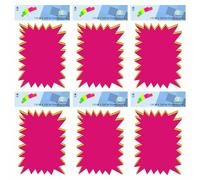 M1SS [180 Pcs] Neon Fluorescent Rectangle Flash Stars 15cm x 20cm Blank Starburst Sale Signs Star Shape Price Display Tags Ideal for Retail Store Grocery Shop