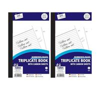 M1SS 2 Packs Triplicate Book with Carbon Sheet - A5 Full Size | 1-50 Pages Per Book | Triplicate Copies | Receipt & Order Book for Business Transactions