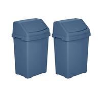 M1SS 2 x 25L Swing Bins with Lids Midnight Navy Plastic Waste Bins