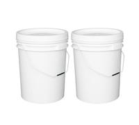 M1SS 2 x White Bucket With Airtight, Leak-Proof, Tamper Evident Lid & Metal Handle, Plastic Builders Buckets For Painting, Construction & Plastering (20L Bucket with Lid & Handle)