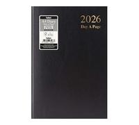 M1SS 2026 A4 Day-to-Page Diary, Hardcover Daily Planner with Ribbon Marker, Full Pages for Saturday & Sunday & Yearly Overview - Ideal for Office, Home, Appointments & Business (Black)