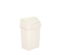 M1SS 25 Litre Swing Bin with Swing Top Lid, Soft Cream Plastic Waste Bin, Rubbish Bin for Kitchen, Bathroom, Bedroom, Office, Utility Room & Home