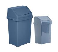 M1SS [25L + 8L Combo of 2 Navy Blue Plastic Swing Bin Removable Swing Lid Dustbins perfect for Waste Recycle management paper trash, garbage, Rubbish suitable for School, College, Office