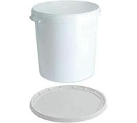 25L Litre White Multi-Purpose Storage Bucket with Tamper Evident Lid For Food Storage, Home Brew, Garden and Garage Storage, Fermentation, Bait Buckets (25L Litre White)
