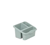 M1SS 3 Compartment Sink Tidy Organiser Kitchen Storage Washing Up Durable with Drainage Holes for Cutlery Sponges Brushes Sink Side Organiser (Silver Sage)