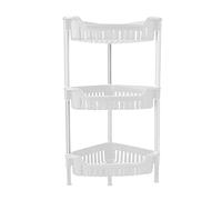 M1SS 3 Shelf/Tier/Heights Bathroom Corner Shelving Unit - Stong and Durable Plastic Triangular Shape Multi-layer Multipurpose Free standing 66.3 CM X 43.8 CM X 31.1 CM (White)