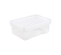 M1SS 32 Litre Large Big Plastic Storage Clear Box with Lid Strong Stackable Container Made in U.K (32L)