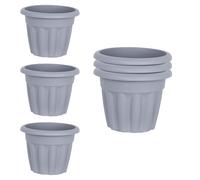 M1SS 33Cm Traditional Round Planter 12L Upcycled Grey Plant Pot Suitable for Indoor and Outdoor Use Weather Resistant and Lightweight, Made in UK (Pack of 6)