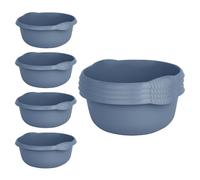 M1SS 36cm Washing Up Bowl 10L litres - Navy Blue Large, Plastic Round Kitchen Basin Sink Cutlery Tidy Bowl Ideal for Easy Kitchen Daily Routine, Sink, Basin Wash and Many More (Set of 8)