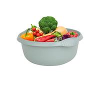 M1SS 3X Silver Sage 28cm Stylish Plastic Vegetable Fruit Bowl Table Top Big Mixing Bowl 5L Capacity Light Weight Dish Washer Safe Salad Household