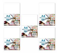 M1SS 5 X 100 A4 White Cards Sheets Premium 160 GSM 200 Microns for Craft Printing Paper Drawing Sketch Greetings Photo Print Certificates Documents (500 Cards)