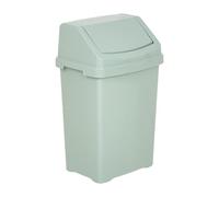 M1SS 50 Litre Silver Sage Heavy Duty Plastic Swing Top Bin with Removable Lid, Kitchen Waste Bin, Bathroom Dustbin, Household Rubbish & Recycling Bin for Home & Office
