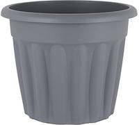 M1SS 50cm Upcycled Grey Round Plastic Planter Flower Pot Nursery Planter Decorative Garden Container for Patio, Indoor and Outdoor Bonsai Plants, Aloe, Herb, Orchid and More Plants/Flowers (Grey)