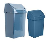 M1SS [50L+ 25L Combo of 2 Navy Blue sturdy Plastic Swing Bin with removable Swing Lid Rubbish Waste Recycle Dustbins perfect for kitchen, Home, Backyard, Office, Large Industries