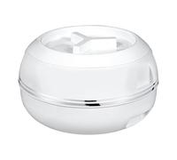 M1SS 5500ml Insulated Casserole Dish 5.5 Litre with Lid Large White Insulated Soup/Salad Serving Dish - Double Wall, Stainless Steel, BPA-Free, with Locking Lid & Chrome Finish Gift Set for Christmas