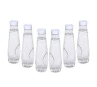 M1SS 6 Pack of Transparent 950ML Plastic Bottles Refillable Reusable with Non Leak Flip Caps for Liquids - for Outdoor Sports Gym Transparent (Clear)