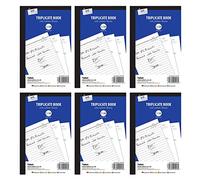 M1SS 6 Pack Triplicate Book with Carbon Sheet - A5 Full Size | 1-50 Pages Per Book | Triplicate Copies | Receipt & Order Book for Business Transactions