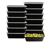M1SS 650ML Meal Prep Containers with Lids - Reusable Food Storage Boxes - Microwave & Freezer Safe Takeaway Containers - 22 oz Lunch Box for Portion Control & Batch Cooking (15 Pack)