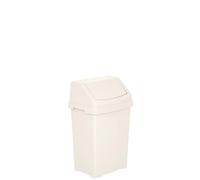 M1SS 8 Litre Swing Bin with Swing Top Lid, Soft Cream Plastic Waste Bin, Rubbish Bin for Kitchen, Bathroom, Bedroom, Office, Utility Room & Home