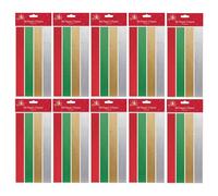 M1SS 800 Christmas Paper Chains Traditional Festive Colours Self Adhesive Shiny Foil Craft Paper Chains Garlands - Decoration Craft for Christmas and Festive Party Decorations (10 Packs)