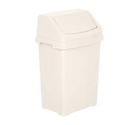 M1SS 8L Litre Plastic Swing Bin Waste Recycle Dustbins Kitchen, Bathroom Rubbish Trash Refused Bins (Soft Cream)