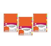 M1SS A4 10-Part File Dividers, 3 Pack, Multi-Hole Punched Card Dividers