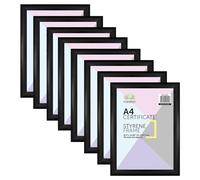 M1SS A4 Black Photo Frame Styrene Window Premium Photo Picture Frame Curved Design 21 x 29.7 CM for Home Family Office Decor, Classic Wall Mountable & Tabletop Frames (Set of 9)