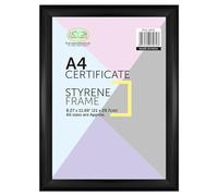 M1SS A4 Black Photo Frame Styrene Window Premium Photo Picture Frames Curved Design 21 x 29.7 CM Classic Wall Mountable & Tabletop for Home Family Office Decor