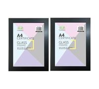 M1SS A4 Black Photo Frame with Glass Front - Wall Mount & Tabletop Display - Picture Frame for Portrait or Landscape Photos, Certificates, Prints, Art - Modern Home & Office Décor