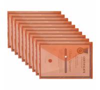 M1SS A4 Clear Document Folders Plastic Wallets Folder - 50 Pack Popper Wallet with Button Closure (Orange)