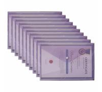 M1SS A4 Clear Document Folders Plastic Wallets Folder - 50 Pack Popper Wallet with Button Closure (Purple)