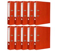 M1SS A4 Lever Arch Files Pack of 10 Orange, A4 Ring Binder Folder, 2 D-Ring Binders 500 Sheet Capacity, Heavy Duty Document File, Office Filing Storage, School Paper Organiser