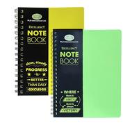 M1SS A4 Notebook Twin Pack of 2 - Spiral Bound Twin Wire, 140 Ruled Pages Each, 68 GSM Premium Quality Paper, Hardwearing PP Cover, Large A4 Exercise Books for School, College, Office & Note Taking