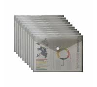 M1SS A5 Clear Document Folders Plastic Wallets Folder - 50 Pack Popper Wallet with Button Closure (Grey)