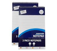 M1SS A5 Shorthand Notepads Pack of 2 (6 Total), Spiral Bound Ruled Notebook Pads, 50 Sheets Each, Compact Writing Pads for Work, Study & Daily Notes