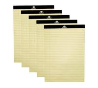 M1SS A5 Small Legal Pads, 5 Pack Mini Notepad Ruled, Double-Sided Printing 56gsm Notepads Perforated Writing Pad A5 Lined Paper, Yellow Writing Paper for Office Home School, 50 Sheet/Pad (20 x15 cm)
