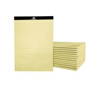M1SS A5 Small Legal Pads - BULK Pack of 25 Mini Notepads - 56gsm Perforated Ruled Writing Pads with Yellow Lined Paper - 50 Sheets/Pad (20 x 15 cm) - Double-Sided Printing for Office, Home & School