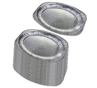 M1SS - Aluminium Foil Oval Platters Reusable Oven & Freezer Food Safe Embossed Buffet Trays Sturdy Platter Trays Foil Trays for Party Food Party Serving Party Trays & Platters (30 Pcs, 22" inches)
