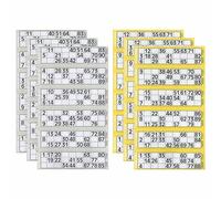 M1SS Bingo Pads - Set of 6, 600 Large Tickets, Grey & Yellow, Adult, 18+ to 100, Number Theme, Tabletop Game, Paper, English