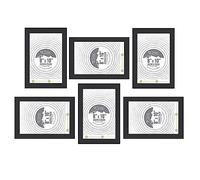 M1SS Black 20 x 25cm Photo Frames, Double Picture Frames 10x8 Inch for Horizontal or Vertical Tabletop Display - Perfect Presents for Families and Friends (Set of 6)