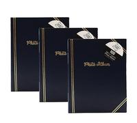 M1SS Classic 6 x 4" Photo Album - Slip in Method Picture Album Holds 100 Photos in a Traditional Design Photograph Album/Perfect Memory Book for Family, Wedding, Baby, Travel (3 Packs of Black)