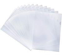 M1SS Clear A4 Plastic Wallets 500 Pack, L Shape Document Folders with Thumb Notch, Open Top & Side Loading Filing Sleeves for Paperwork, Reports, Certificates, Office, Home & Business Storage